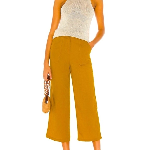 NWOT REVOLVE TULAROSA Nellie Pant Mustard S - Picture 1 of 10